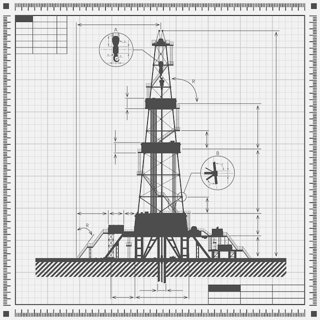 Нарисовать нефтяную вышку