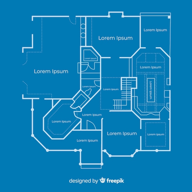 Blueprint sketch plan of a house Free Vector