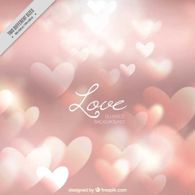 Blurred background of love with hearts Vector | Free Download