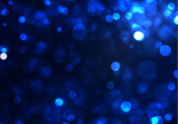 Premium Vector Blurred Bokeh Light On Dark Blue Background Abstract Glitter Defocused Blinking Stars And Sparks