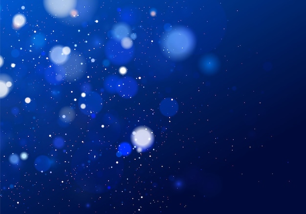 Premium Vector Blurred Bokeh Light On Dark Blue Background Abstract Glitter Defocused Blinking Stars And Sparks