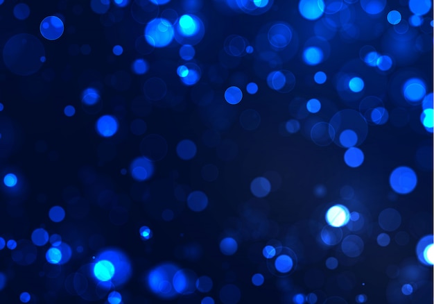 Premium Vector Blurred Bokeh Light On Dark Blue Background And New Year Holidays Template Abstract Glitter Defocused Blinking Stars And Sparks