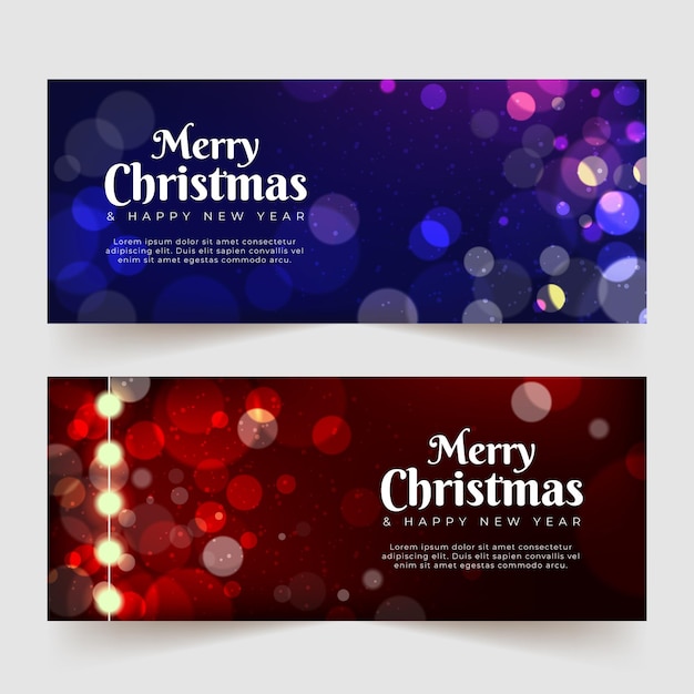 Free Vector | Blurred christmas banners template