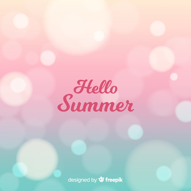 Blurred colorful hello summer background Free Vector