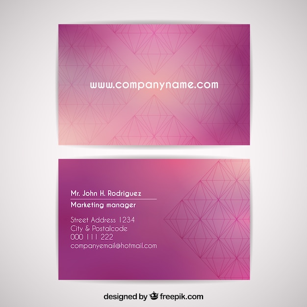 Free Vector | Blurred corporate card with geometric shapes