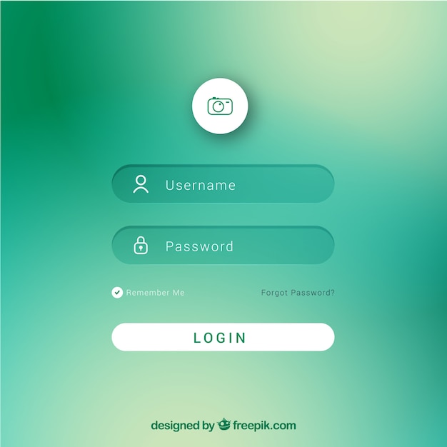 Blurred green login form template Vector | Free Download