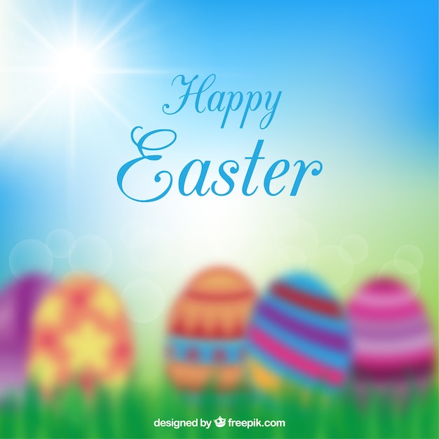 Free Vector | Blurred happy easter day background