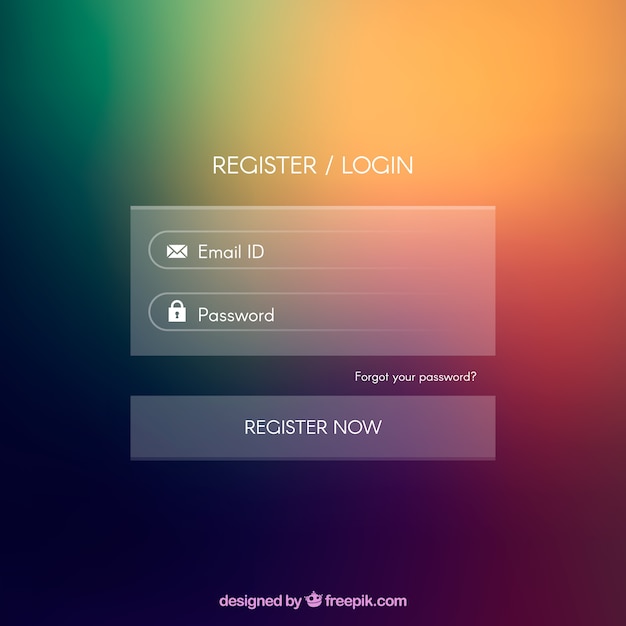 Blurred login form | Free Vector