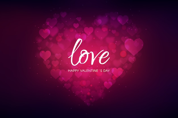 Blurred valentine's day background Free Vector