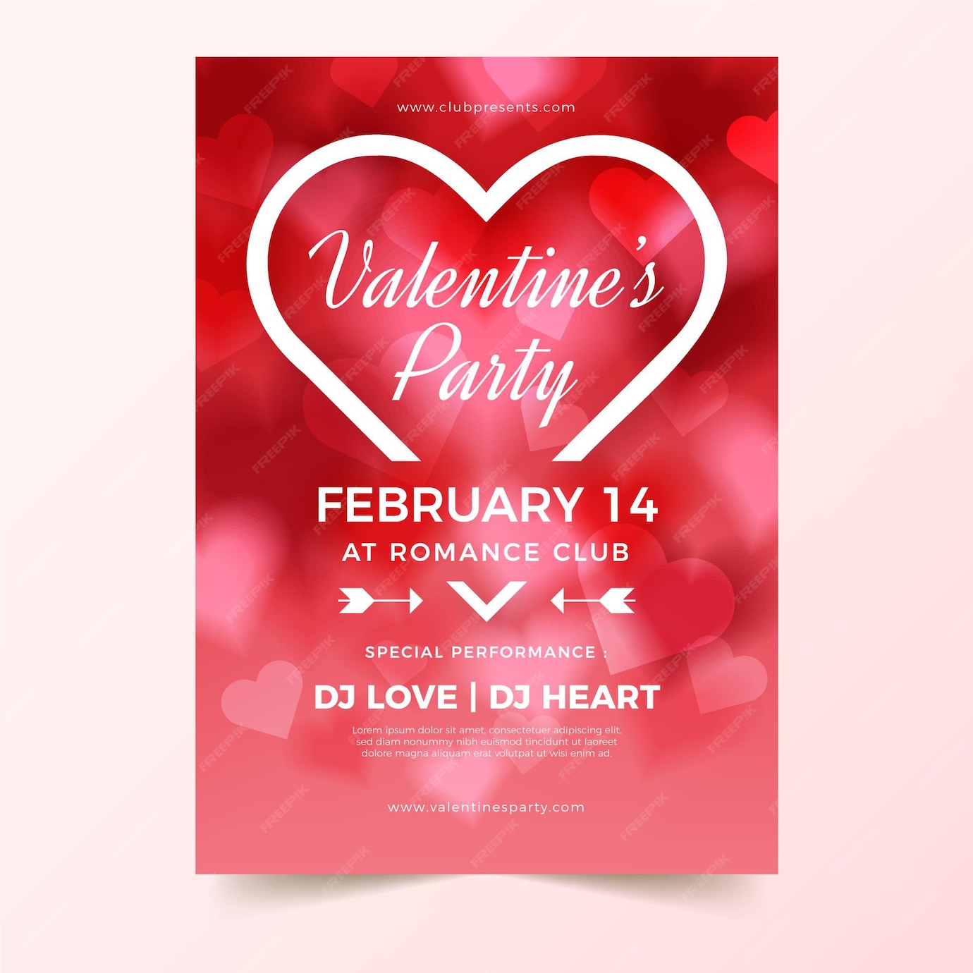 Free Vector | Blurred valentine's day party poster