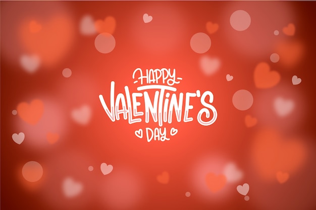Blurred valentines day background Free Vector