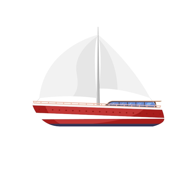 Premium Vector | Boat or yacht isolated sail icon. cruise vector flat ...