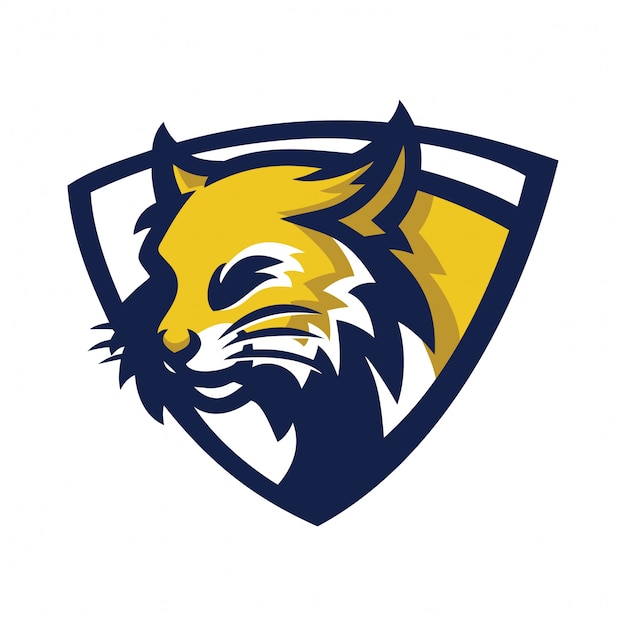 Download Bobcat sport gaming mascot logo template | Premium Vector