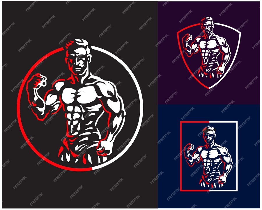 Premium Vector | Body builder logo