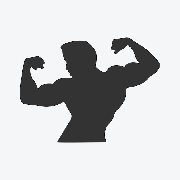Premium Vector | Body builder power strength gym fitness club icon ...