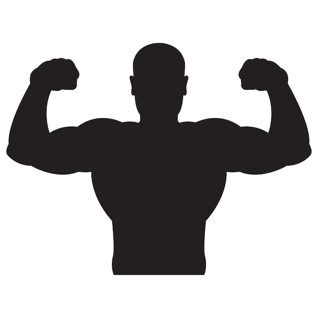 Premium Vector | Bodybuilder strong man black silhouette