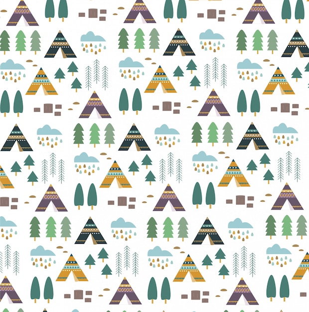 Premium Vector Bohemian Seamless Pattern