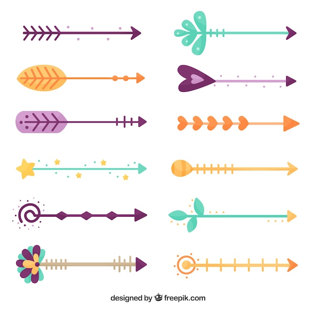 Download Free Vector | Boho arrows pack