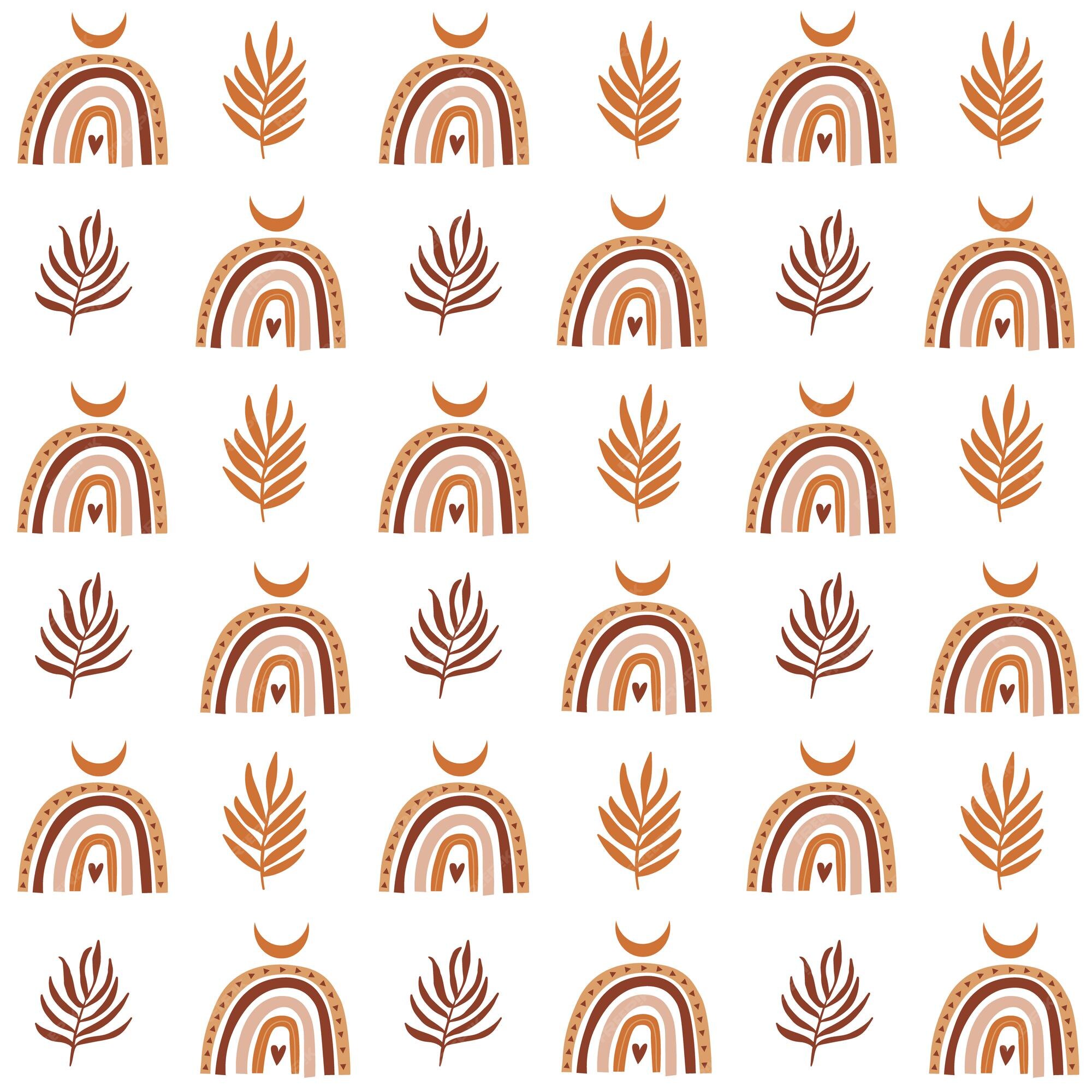 premium-vector-boho-pattern-in-pastel-beige-pink-brown-color-on-beige