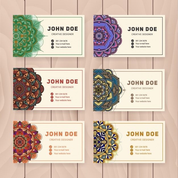 Boho style business cards collection