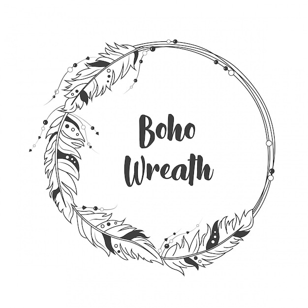 Premium Vector | Boho wreath design