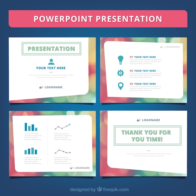 Bokeh powerpoint presentation | Premium Vector