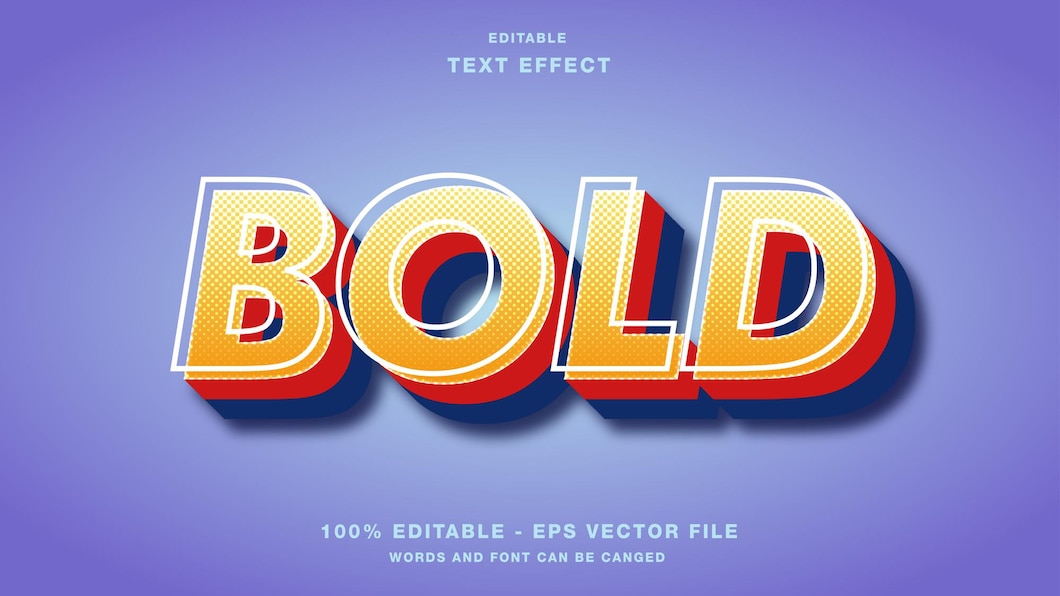 Premium Vector | Bold 3d editable text effect