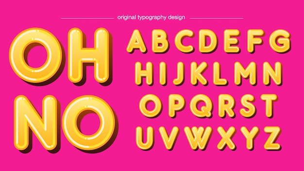 Premium Vector | Bold rounded yellow typography design