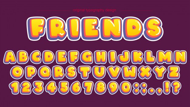 Bold yellow bubble typography design Premium Vector