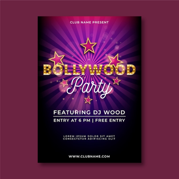 Free Vector | Bollywood party poster template