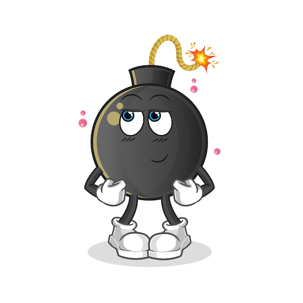 Premium Vector | Bomb shy . cartoon character