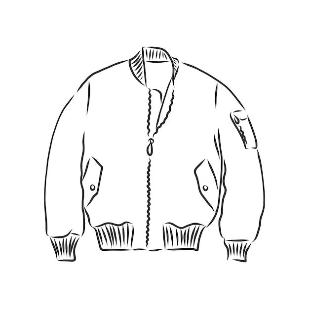 Premium Vector | Bomber sketch. bomber jacket, vector sketch illustration