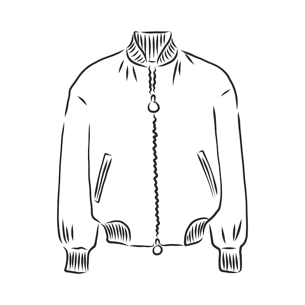 Premium Vector Bomber sketch. bomber jacket, vector sketch illustration