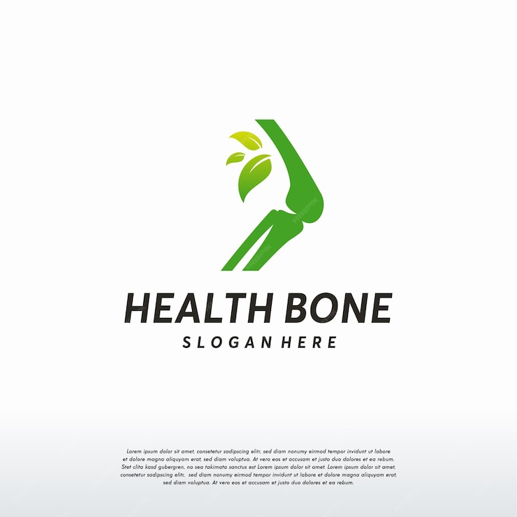  Bone care logo, health bone logo template, bone and leaf logo symbol Premium Vector