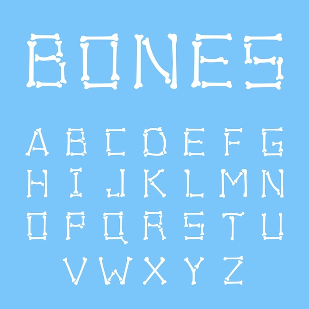 Premium Vector Bones Alphabet