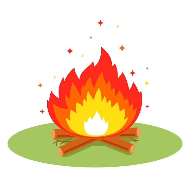 Download Free Bonfire With Sparks In A Clearing In The Forest Flat Illustration Use our free logo maker to create a logo and build your brand. Put your logo on business cards, promotional products, or your website for brand visibility.