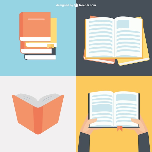 Free Vector | Book collection in flat design