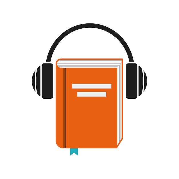 Premium Vector | Book and headphone icon. audiobooks design. vector graphic