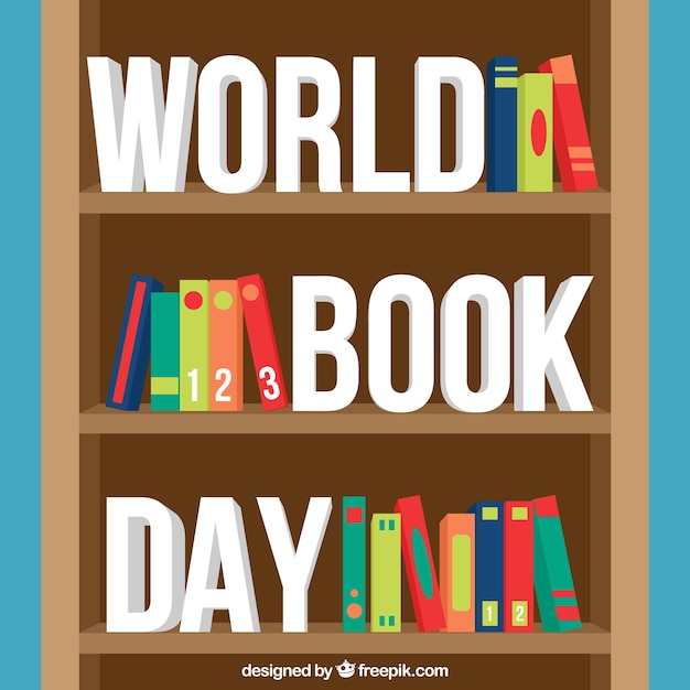 Bookcase background for world book day Vector | Free Download