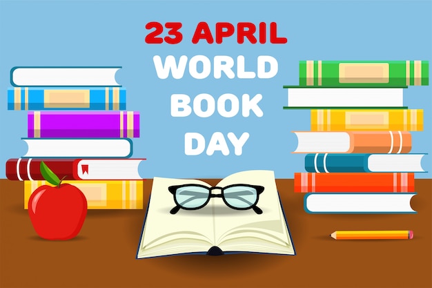 Premium Vector | Books training. world book day. april. knowledge ...