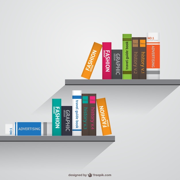 Download Bookshelves realistic | Free Vector