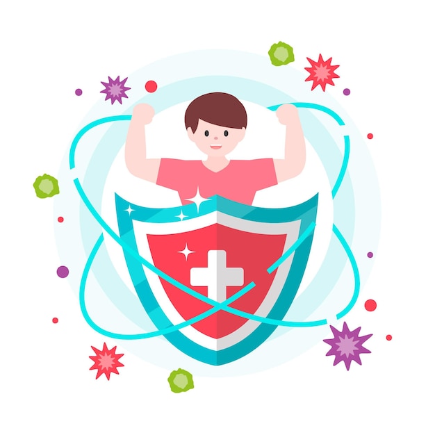 Boost your immune system with shield | Free Vector