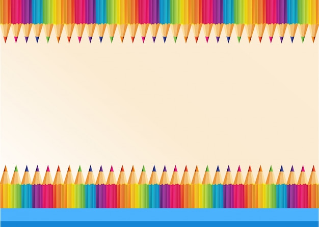 Border design with colorpencils Vector | Premium Download