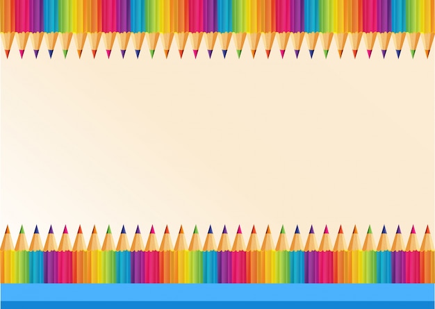 Download Border design with colorpencils Vector | Premium Download