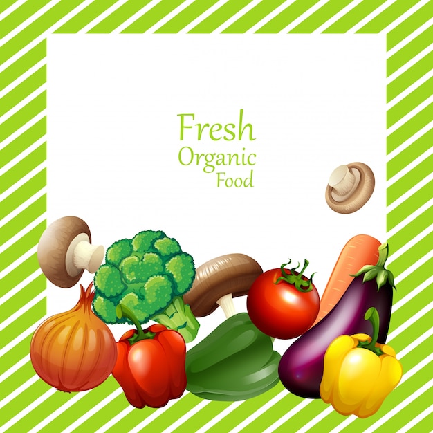 Free Vector Border Design With Fresh Vegetables