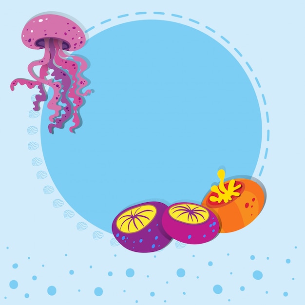 Download Border design with jelly fish Vector | Free Download