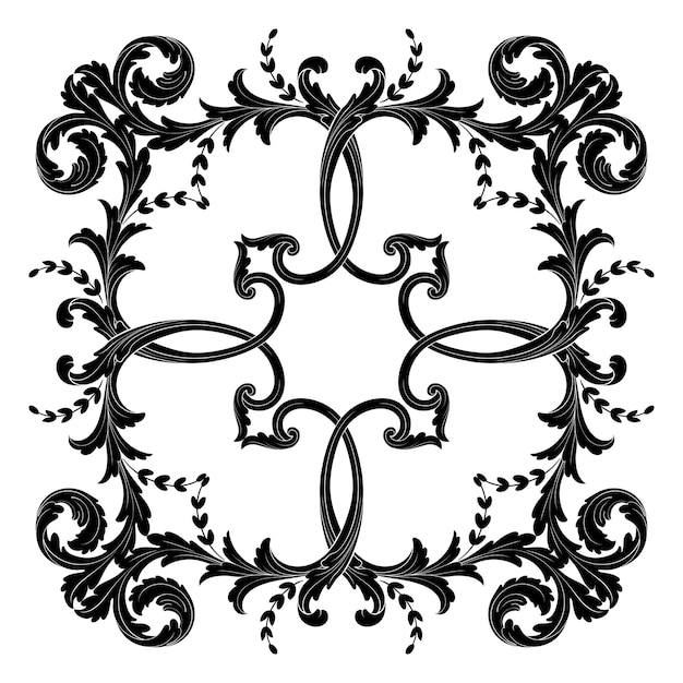 Premium Vector | Border and frame with baroque style