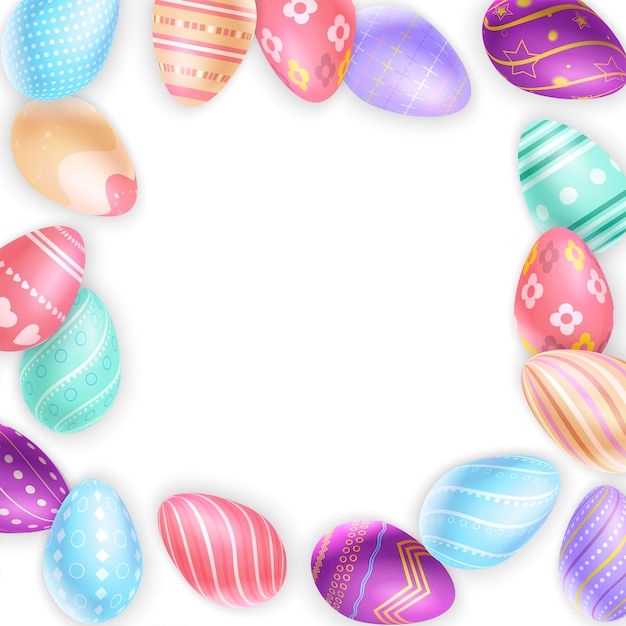 Download Premium Vector | Border from easter eggs background