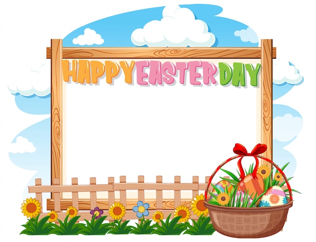Download Border template design with easter eggs in the garden ...