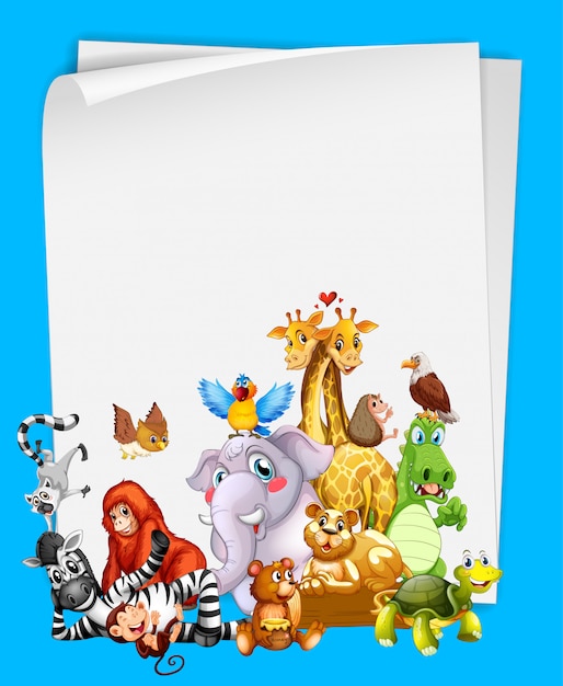 Border Template With Cute Animals Vector | Free Download